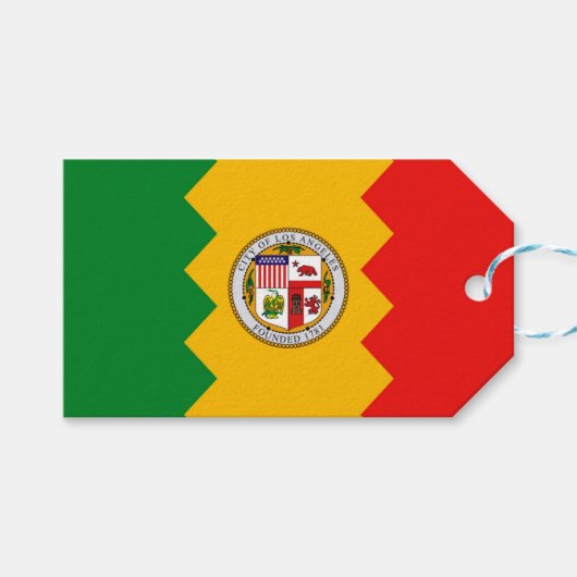 Cadeau Label met vlag van Los Angeles, Verenigde S Cadeaulabel (Voorkant (Horizontaal))