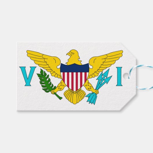 Cadeau Label met vlag van Maagdeneilanden, Verenig Cadeaulabel (Voorkant (Horizontaal))