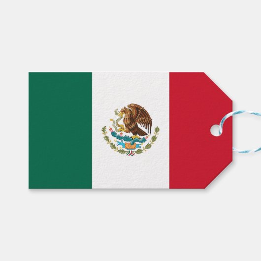Cadeau Label met vlag van Mexico Cadeaulabel (Voorkant (Horizontaal))