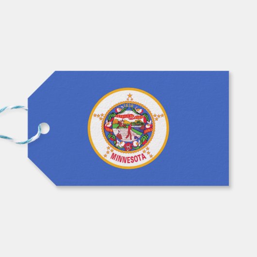 Cadeau Label met vlag van Minnesota State, Verenig Cadeaulabel (Achterkant Horizontaal)