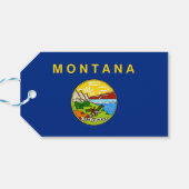 Cadeau Label met vlag van Montana State, Verenigde Cadeaulabel (Achterkant Horizontaal)