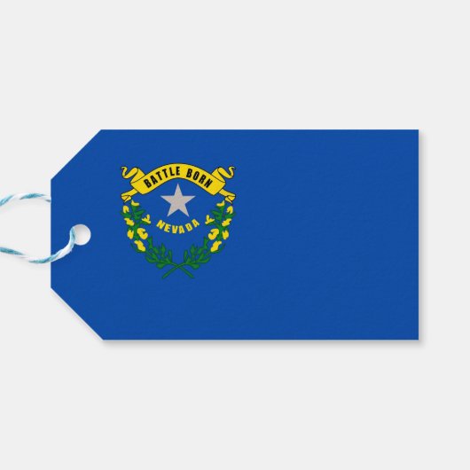 Cadeau Label met vlag van Nevada State, Verenigde  Cadeaulabel (Achterkant Horizontaal)