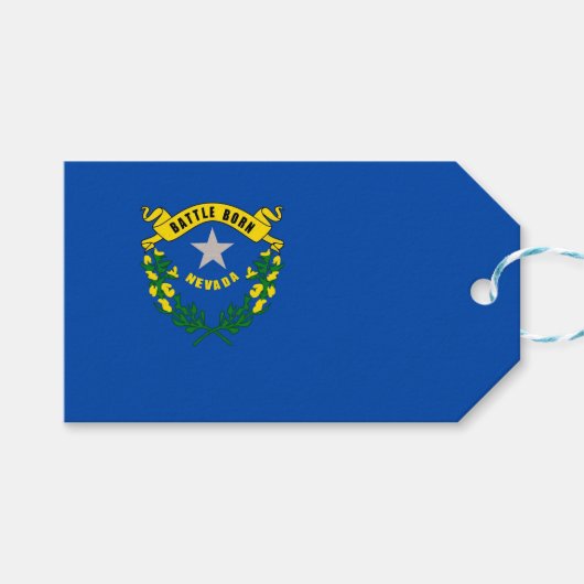 Cadeau Label met vlag van Nevada State, Verenigde  Cadeaulabel (Voorkant (Horizontaal))