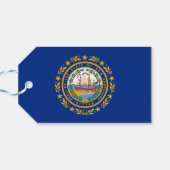 Cadeau Label met vlag van New Hampshire State, Ver Cadeaulabel (Achterkant Horizontaal)