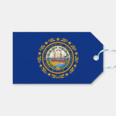 Cadeau Label met vlag van New Hampshire State, Ver Cadeaulabel (Voorkant (Horizontaal))