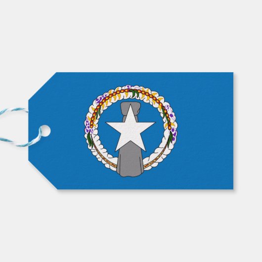 Cadeau Label met Vlag van Noordelijke Marianen Cadeaulabel (Achterkant Horizontaal)