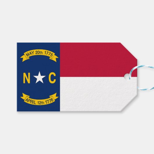 Cadeau Label met vlag van North Carolina State, Ve Cadeaulabel (Voorkant (Horizontaal))