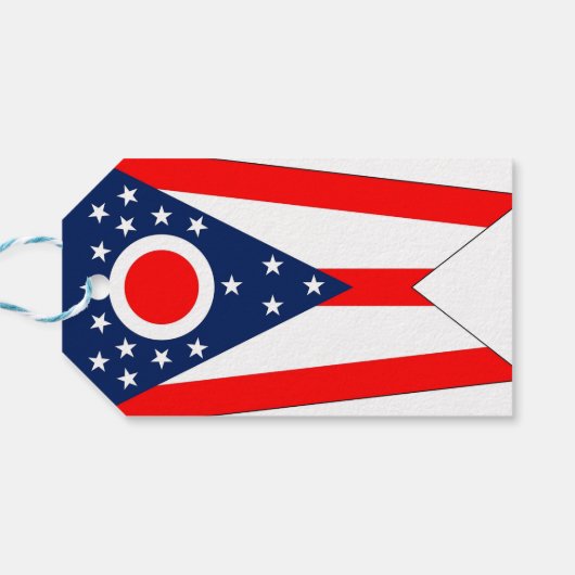 Cadeau Label met vlag van Ohio State, USA Cadeaulabel (Achterkant Horizontaal)