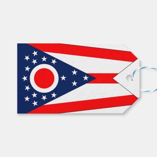Cadeau Label met vlag van Ohio State, USA Cadeaulabel (Voorkant (Horizontaal))