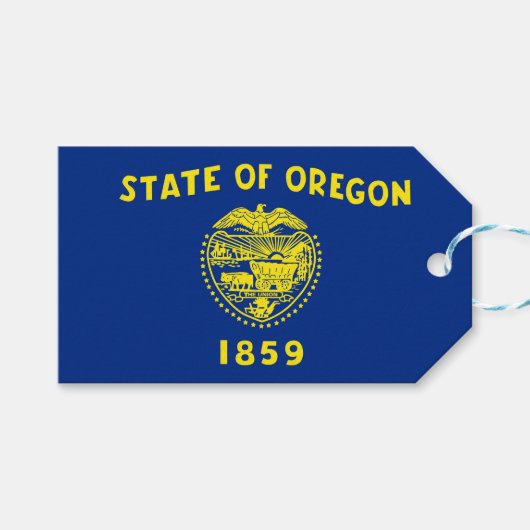 Cadeau Label met vlag van Oregon State, USA Cadeaulabel (Voorkant (Horizontaal))