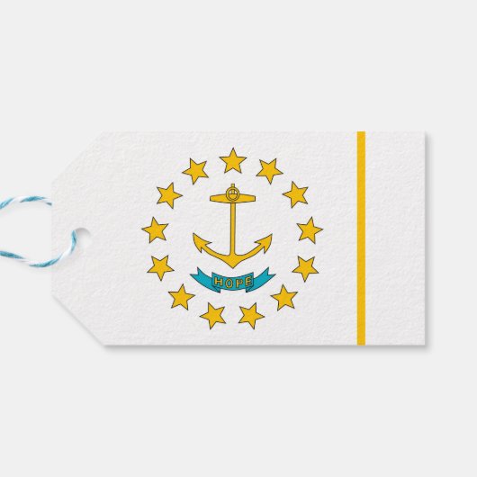 Cadeau Label met vlag van Rhode Island, Verenigde  Cadeaulabel (Achterkant Horizontaal)