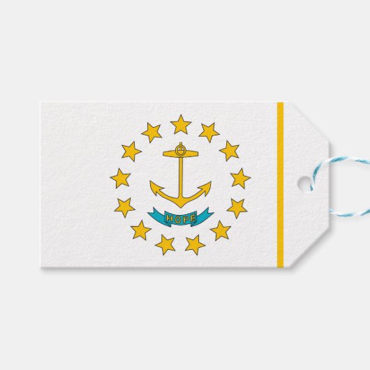Cadeau Label met vlag van Rhode Island, Verenigde  Cadeaulabel (Voorkant (Horizontaal))