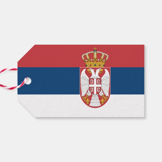 Cadeau Label met vlag van Servië Cadeaulabel (Achterkant Horizontaal)