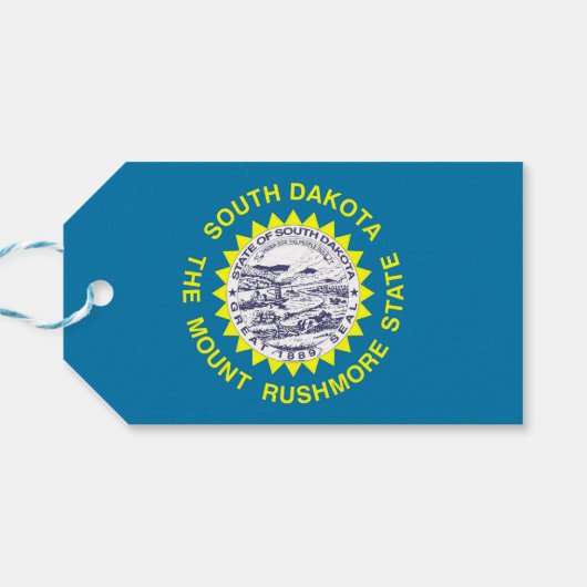 Cadeau Label met vlag van South Dakota State, Vere Cadeaulabel (Achterkant Horizontaal)