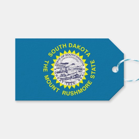Cadeau Label met vlag van South Dakota State, Vere Cadeaulabel (Voorkant (Horizontaal))
