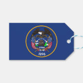 Cadeau Label met vlag van Utah State, Verenigde St Cadeaulabel (Voorkant (Horizontaal))