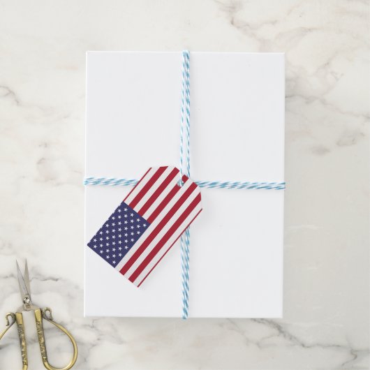 Cadeau Label met vlag van Verenigde Staten van Ame Cadeaulabel (Met Touw)