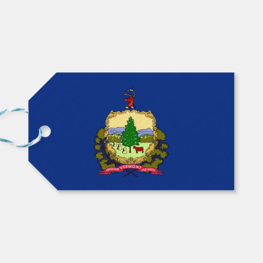 Cadeau Label met vlag van Vermont State, Verenigde Cadeaulabel (Achterkant Horizontaal)