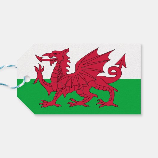 Cadeau Label met vlag van Wales, Verenigd Koninkri Cadeaulabel (Achterkant Horizontaal)
