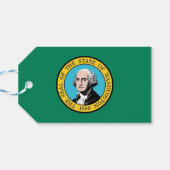 Cadeau Label met vlag van Washington State, Vereni Cadeaulabel (Achterkant Horizontaal)