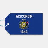 Cadeau Label met vlag van Wisconsin State, Verenig Cadeaulabel (Achterkant Horizontaal)
