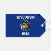 Cadeau Label met vlag van Wisconsin State, Verenig Cadeaulabel (Voorkant (Horizontaal))