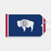 Cadeau Label met vlag van Wyoming State, USA Cadeaulabel (Voorkant (Horizontaal))