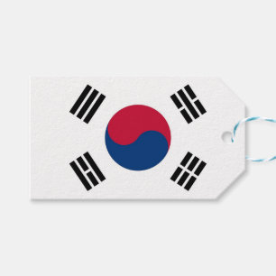 Cadeau Label met vlag van Zuid-Korea Cadeaulabel