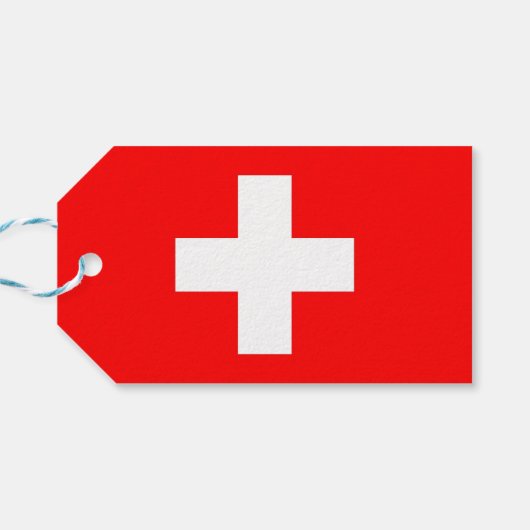 Cadeau Label met vlag van Zwitserland Cadeaulabel (Achterkant Horizontaal)