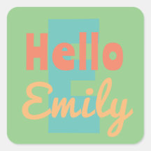 Cadeau label Persoonlijke Naam Mint Groene Perzik