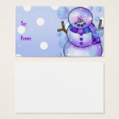 Cadeau Label Prettige feestdagen-Snowman Visitekaartjes (Voorkant /achterkant)