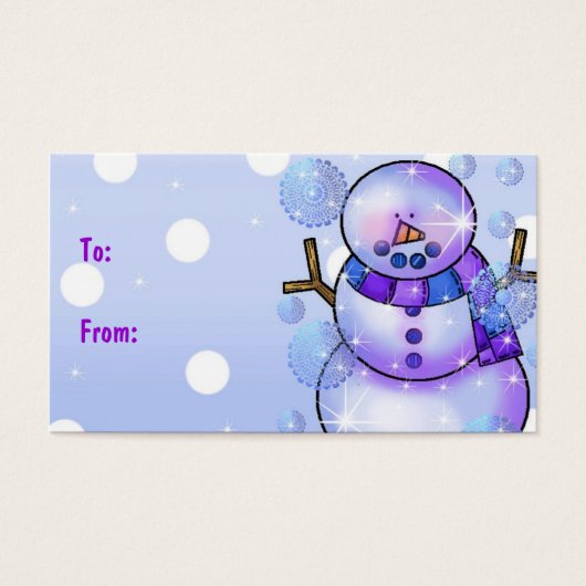 Cadeau Label Prettige feestdagen-Snowman Visitekaartjes (Voorkant)