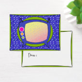 Cadeau Label Sjabloon - Retro TV Visitekaartjes (Bureau)