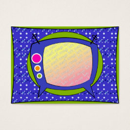 Cadeau Label Sjabloon - Retro TV Visitekaartjes