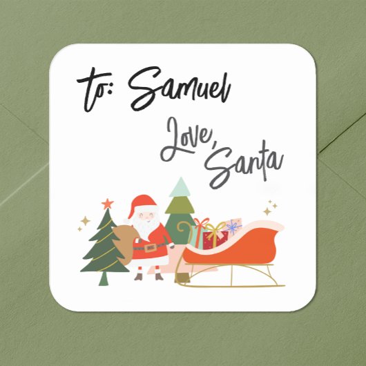 Cadeau Label Sticker van Santa
