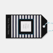 Cadeau Label streep zwart-wit foto aangepaste bewe Cadeaulabel (Voorkant (Horizontaal))