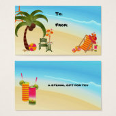 Cadeau Label Tropical Paradise Visitekaartje (Voorkant /achterkant)