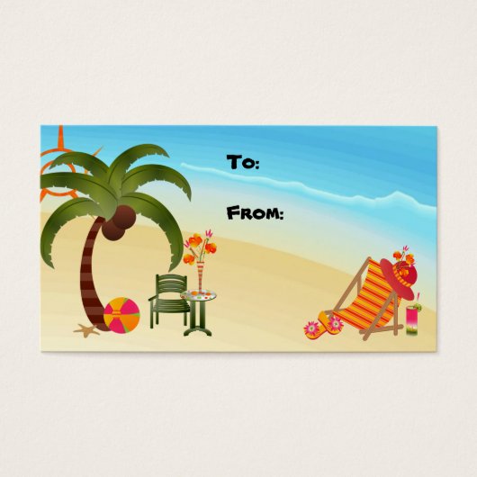 Cadeau Label Tropical Paradise Visitekaartje (Voorkant)