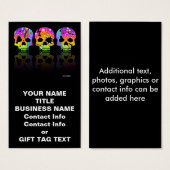 Cadeau Label, Visitekaartje - POP ART SKULLS (Voorkant /achterkant)