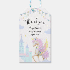 Cadeau Label voor een baby shower met eenhoorn. Cadeaulabel