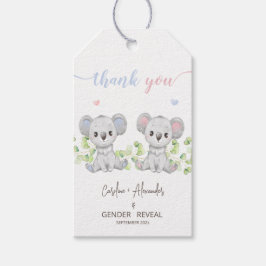 Cadeau Label voor Koala Gender Reveal Party. Cadeaulabel