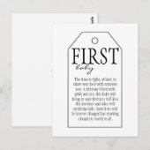 Cadeau Label voor wijnfles - Eerste Baby Briefkaart (Voorkant / Achterkant)
