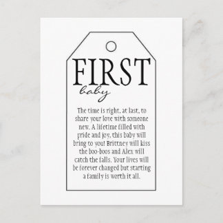 Cadeau Label voor wijnfles - Eerste Baby Briefkaart