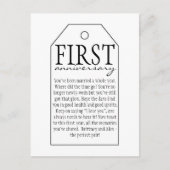 Cadeau Label voor wijnfles - Eerste Jubileum Briefkaart (Voorkant)