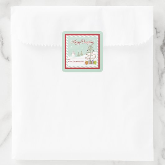 Cadeau Label Vrolijke Kerst Stickers (Tas)