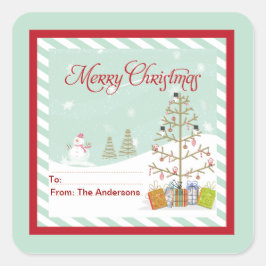 Cadeau Label Vrolijke Kerst Stickers
