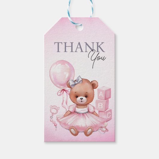 Cadeau Labels bedankt voor het baby shower. Cadeaulabel (Voorkant)