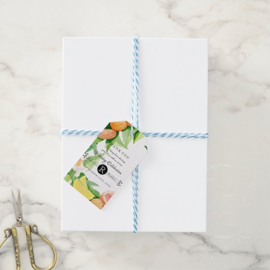 Cadeau Labels Citrus Fruit Rustieke Outdoor Weddin Cadeaulabel (Met Touw)