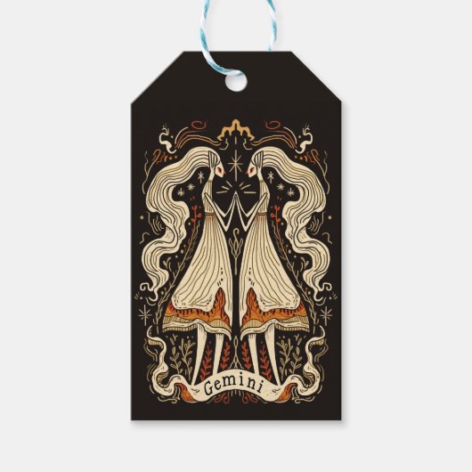Cadeau Labels Gemini Hemelse Zodiac Art Cadeaulabel (Voorkant)