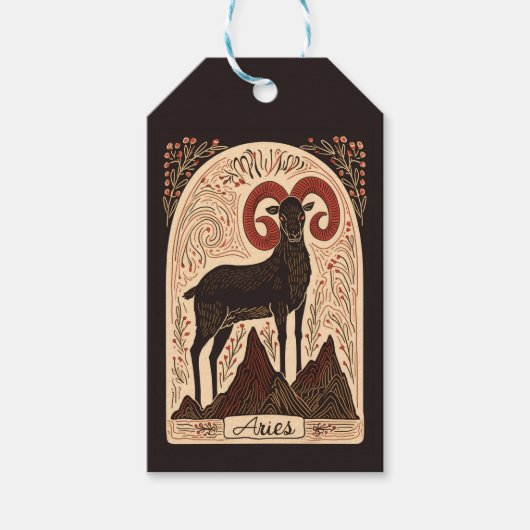 Cadeau Labels Ram Hemelse Zodiac Art Cadeaulabel (Voorkant)